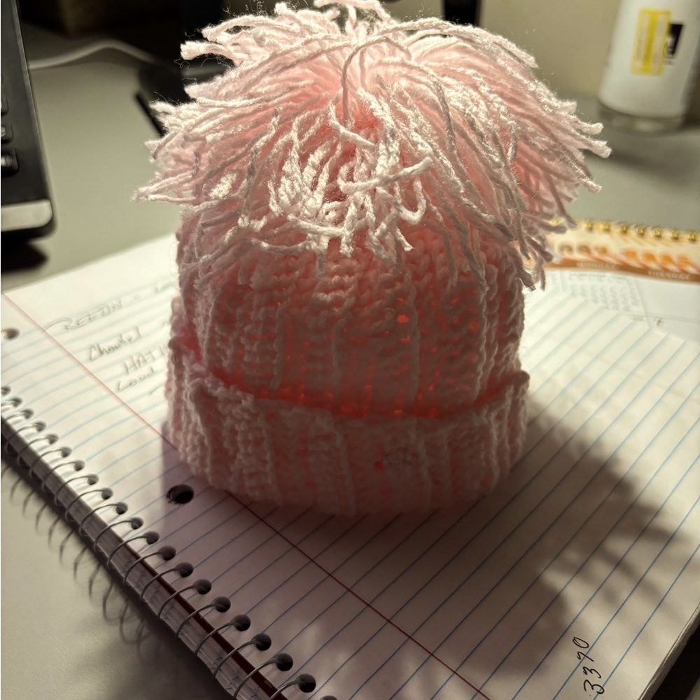 Hand made hat. Any color you like. With or without pompom. Will customize